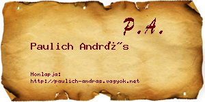 Paulich András névjegykártya