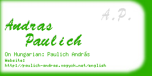 andras paulich business card